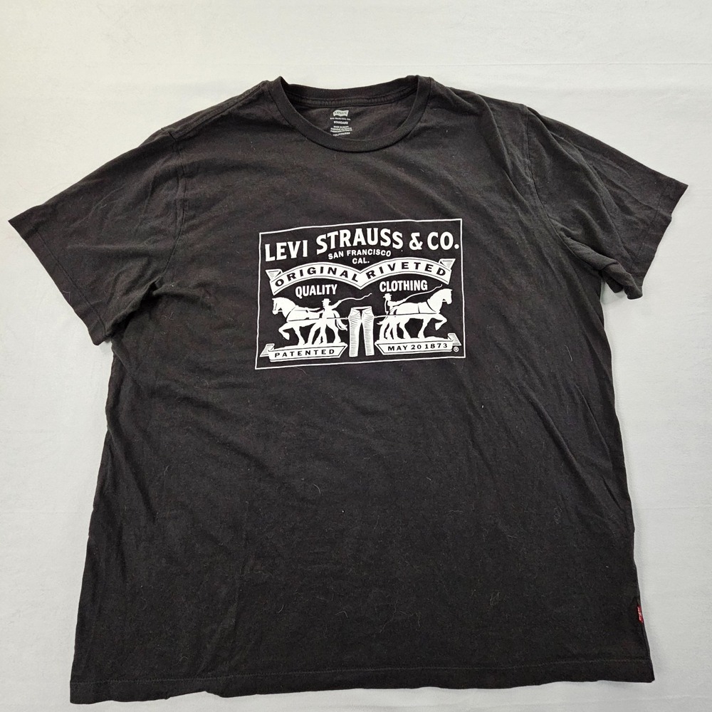 Levi's Black Short Sleeve Standard Fit T-Shirt Men's 2XL